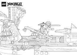 Сэнсей Ву в бою раскраска распечатать и скачать - LEGO Ниндзяго