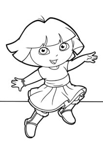 Даша-путешественница бесплатная раскраска - Даша Путешественница в образе балерины