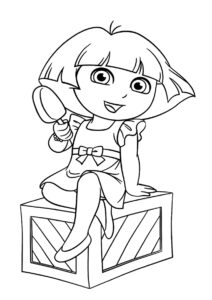 Даша с мороженым - Даша-путешественница бесплатная раскраска