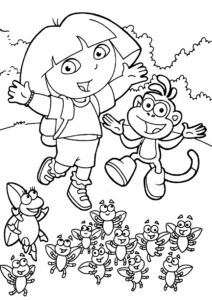 Танец маленьких насекомых раскраска распечатать и скачать - Даша-путешественница