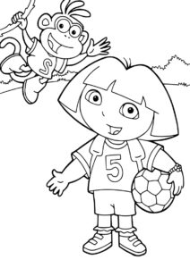 Футбольная команда распечатать раскраску - Даша-путешественница
