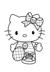 Готический наряд (Hello Kitty) распечатать раскраску