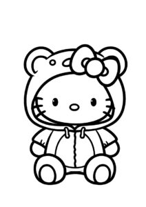 Раскраска Костюм плюшевого медведя распечатать и скачать - Hello Kitty