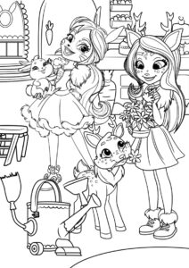 Персонажи Enchantimals (Энчантималс) распечатать разукрашку