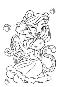 Бесплатная раскраска Чериш Гепарди и Квик-Квик распечатать на А4 - Энчантималс