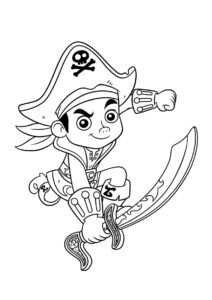 Джейк в бою - Джейк и пираты Нетландии распечатать раскраску на А4