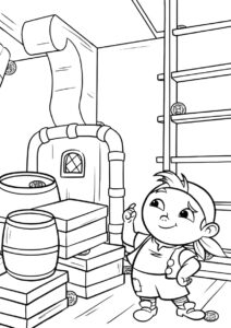 Кабби в трюме бесплатная раскраска - Джейк и пираты Нетландии