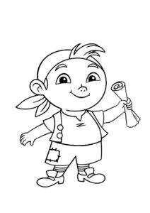 Кабби с картой распечатать разукрашку бесплатно - Джейк и пираты Нетландии