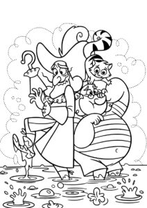 Бесплатная раскраска Капитан Крюк и мистер Сми на болоте распечатать на А4 и скачать - Джейк и пираты Нетландии