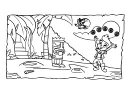 Раскраска Охота за дублонами - Джейк и пираты Нетландии
