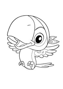 Джейк и пираты Нетландии бесплатная раскраска - Попугай Скулли