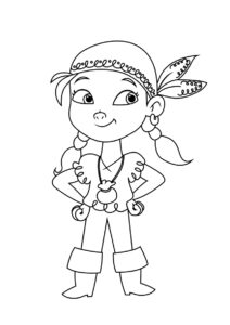 Раскраска Умница Иззи распечатать на А4 - Джейк и пираты Нетландии