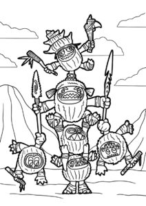 Моана распечатать раскраску на А4 - Банда Какамора