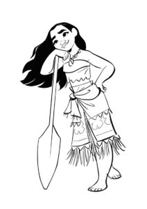 Распечатать раскраску Задумчивая принцесса - Моана