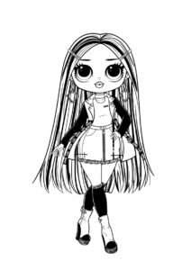 Раскраска LOL OMG кукла в стильном жакете распечатать на А4 и скачать - L.O.L O.M.G