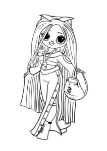 L.O.L O.M.G распечатать раскраску - Кукла LOL OMG с рюкзачком
