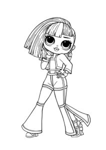 Разукрашка Кукла ЛОЛ в стильном наряде распечатать и скачать - L.O.L O.M.G