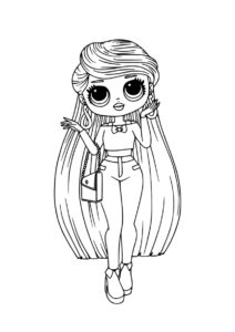 Куколка LOL в повседневной одежде распечатать разукрашку бесплатно - L.O.L O.M.G