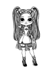 Куколка в клетчатом пиджаке раскраска распечатать на А4 - L.O.L O.M.G