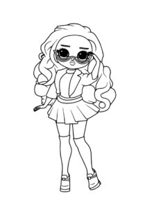 Куколка в очках распечатать и скачать раскраску - L.O.L O.M.G