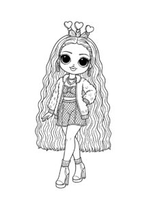 Бесплатная раскраска Куколка с пышными волосами распечатать и скачать - L.O.L O.M.G