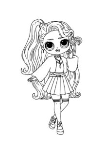 Раскраска Приветливая куколка ЛОЛ ОМГ распечатать и скачать - L.O.L O.M.G