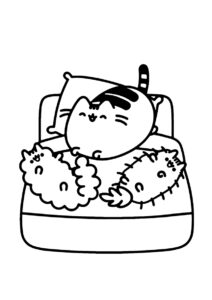 Раскраска Пушин в компании лучших друзей распечатать на А4 и скачать - Pusheen Cat