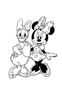 Дейзи и Минни - лучшие подружки бесплатная раскраска - Микки Маус