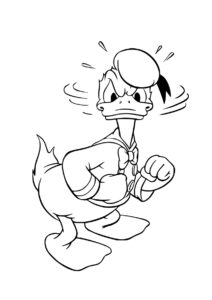 Бесплатная раскраска Дональд в ярости - Микки Маус