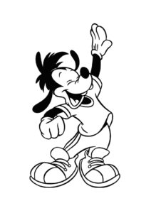 Разукрашка Макс Гуф распечатать на А4 - Микки Маус