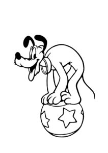 Раскраска Плуто в роли циркового артиста - Микки Маус