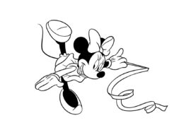 Художественная гимнастика с Минни Маус - Микки Маус распечатать раскраску на А4