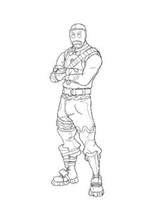 Фортнайт бесплатная разукрашка - Отважный вояка в грустной маске