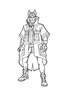 Представитель Клана Лиса (Фортнайт) бесплатная раскраска