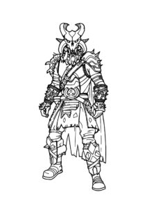 Разукрашка Рагнарёк распечатать на А4 - Фортнайт