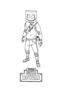 Самоуверенный Маршмеллоу (Фортнайт) бесплатная раскраска на печать