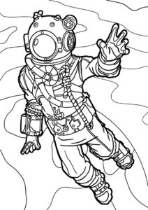 Бесплатная раскраска Скин Водолаза в Фортнайт - Фортнайт