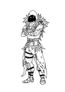 Разукрашка Угрюмый Ворон распечатать на А4 и скачать - Фортнайт