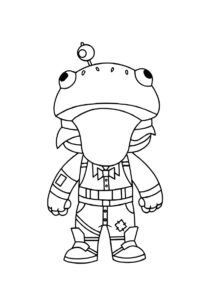 Бесплатная раскраска Чиби Бургермен распечатать на А4 - Фортнайт