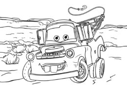Бесплатная разукрашка для печати и скачивания Довольный Мэтр - Тачки