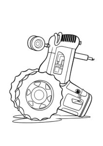 Тачки бесплатная раскраска - Испуганный трактор