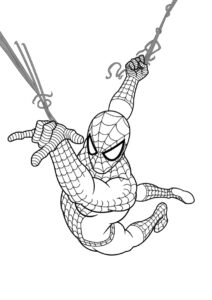 Человек-паук распечатать раскраску - Грамотное использование паутины