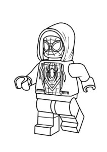 Распечатать раскраску Лего Майлз Моралес - Человек-паук