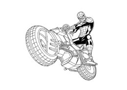 Распечатать раскраску Супергеройский трюк - Человек-паук