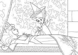 Заснувшая Аврора - Аврора распечатать раскраску на А4