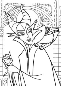 Бесплатная раскраска Коварная Малифисента распечатать на А4 и скачать - Аврора