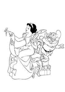 Рождественские приготовления (Белоснежка) бесплатная раскраска