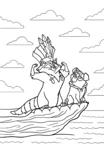 Покахонтас распечатать раскраску - Мико и Перси