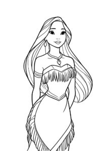 Милая Покахонтас (Покахонтас) разукрашка для печати на А4