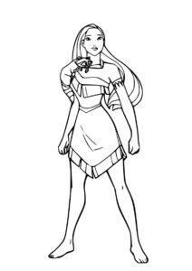 Смелая девушка (Покахонтас) распечатать разукрашку